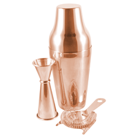 Shaker, Jigger & Strainer Set - Set of 3 - Copper