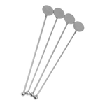 Zeo Metal Swizzle Stick - Pack of 4 - Chrome